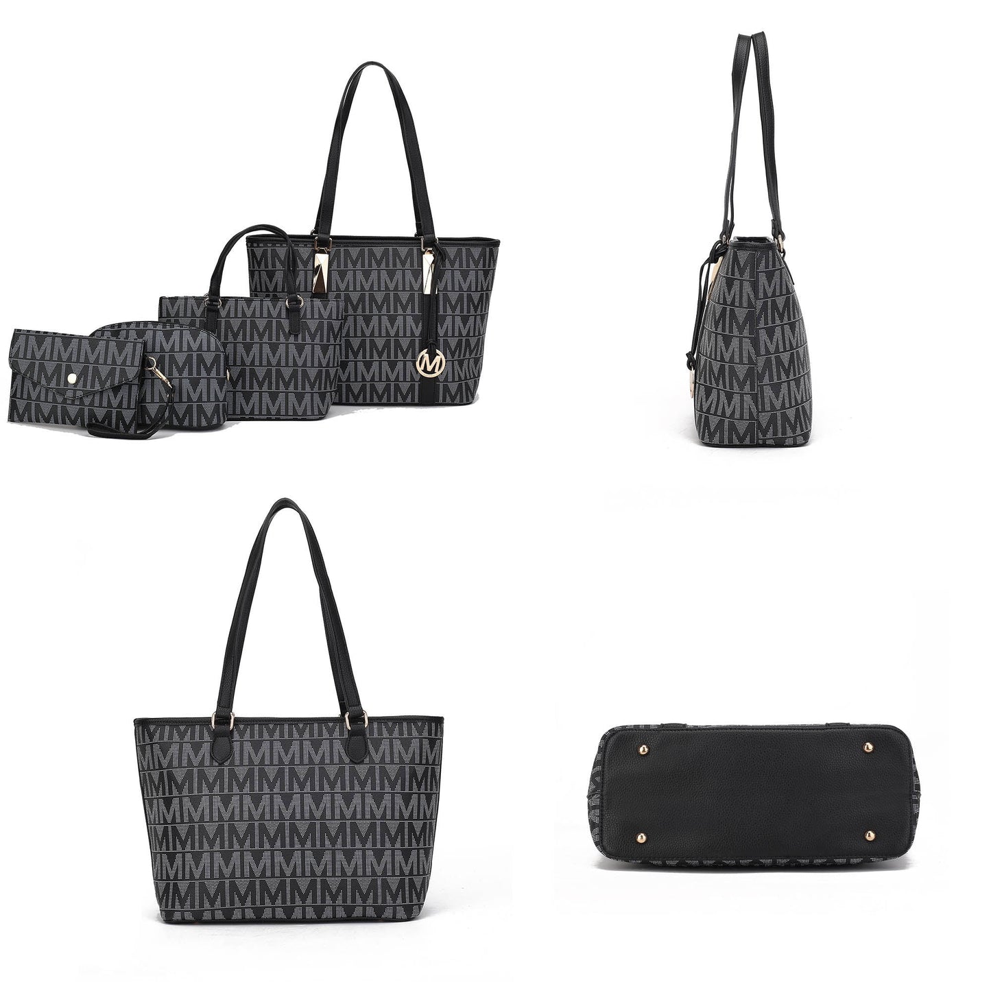 Marimar Women'S Tote Bag with Pouch and Wristlet, Signature 4 Piece Set by Mia K - White